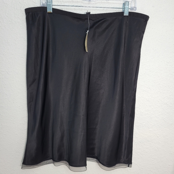 J Crew Gwen knee-length slip skirt in viscose charmeuse CI656 Size XL NWT Black - Picture 3 of 7